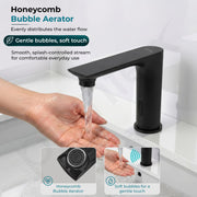 Plantex Sensor Tap for Kitchen Sink/Solid Brass Automatic Touchless Faucet for Wash Basin/Electronic Basin Tap/Sink Tap for Kitchen Basin (10009, Black)