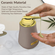 Plantex Ceramic Bathroom Set - Soap Holder for Bathroom/Liquid Soap Dispenser/Tumbler Holder/Toothbrush Holder/Handwash Dispenser - 3 Pcs Set