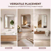 Plantex Aluminium Frame Mirror for Bathroom/Wall Mount Square Mirror for Bedroom/Dressing Room/Living Room/Entryway - (Rose Gold, 20x28 Inch)