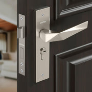 Plantex Heavy-Duty Door  Handle Lock Set/ 6-Lever Lock Mechanism with 3 Years of Warranty/Mortise Door Lock with 3 Keys - (8129-Satin White)