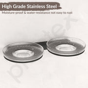 Plantex Double Soap Dish/Stainless Steel Glass dual Soap Holder/Case/Stand/Soap Bar for Kitchen/Bathroom Accessories - Pack of 1 (Black)