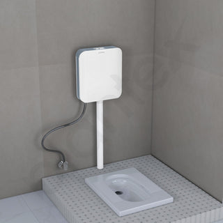 Plantex Flush Tank for Toilet/7 LTR Water Capacity Polypropylene Toilet Flush Tank/Slim and Dual Tone Cistern with Internal Accessories - Pack of 1 (Grey & White)