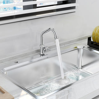 Plantex Pure Brass Single Lever Kitchen Taps for Home Sink/Kitchen Tap with Water Saving Nozzle for Sink Tap with 7 Year Warranty -(FLO-812-Mirror-Chrome)