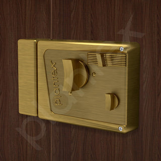 Plantex Heavy Duty Night Latch Door Lock with Key & Knob for Main Door/Inside Opening for Home,Hotel,Office - Pack of 1 (Brass Antique)