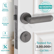 Plantex Main Door Lock/Mortise Lock for Door with 3 Years of Warranty - Robust Door Lock for Home with Brass Lock Body & Cylinder(Satin Black Finish)