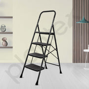 Plantex Premium Foldable Ladder for Home Use Ã¢â‚¬â€œ Durable Alloy Steel ladder/4-Step Ladder for Safe and Easy Access (Black & Grey)