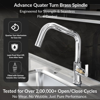 Plantex Pure Brass Sink Tap for Kitchen with 360° Swivel Spout/Kitchen Sink Tap with Water Saving Aerator-7 Year Warranty (BAL-513-Chrome)