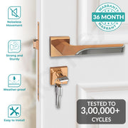 Plantex Premium Door Lock with 3 Years of Warranty/Main Door Lock for Home/Mortise Lock for Door - Main Door Lock Set(7082 PVD Choco & Satin Black Matt)