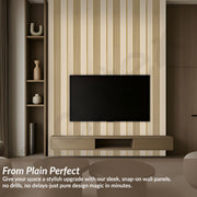 Plantex 3D Wall Panels/Pack of 7 Decorative Louvers for Interior Walls/1x8 Ft Each/56 Sq. Ft Coverage/Charcoal Wall Panels for Hall, Living Room, Office(YD-1203-Ivory & Gold)
