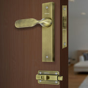 Plantex Heavy Duty Door Lock ÃƒÂ¢Ã¢â€šÂ¬Ã¢â‚¬Å“ Bathroom Door Lock/Mortise 8inch Keyless Plate Handle Set for Home/Bathroom/Store Room/Balcony/Office with Baby Latch (8106, Brass Antique)