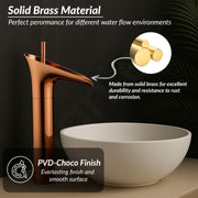 Plantex Pure Brass Basin Mixer Tap Hot & Cold/Single Lever Pillar Cock Water Tap for Wash Basin/Deck Mount- (PVD-Choco)