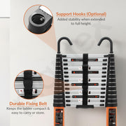 Plantex 18.04 feet (5.5m) Telescopic Ladder/Durable Steps/Collapsible Ladder for Home or Outdoor Work/Aluminium Telescopic Ladder - (Orange)