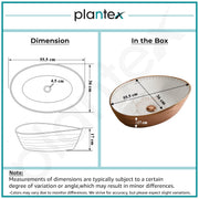 Plantex Designer Ceramic Basin/Table Top Wash Basin for Bathroom/Countertop Vessel Sink Basin for Home/Office/Restaurant (White & Rose Gold, 22 x 14 x 7 Inch )