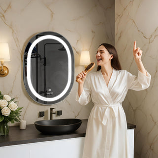 Plantex LED Bathroom Mirror with 3 Tone/Designer Mirror for Living Room/Bedroom/Dressing Room - Capsule Shape (18 X 24 Inch)