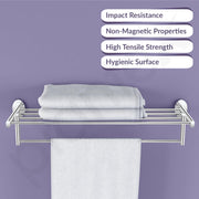 Plantex 304 Grade Stainless Steel 24 Inches Long Towel Rack/Towel Hanger for Bathroom/Towel Bar/Bathroom Accessories - Olive (Chrome)