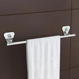 Plantex Pyramid Stainless Steel Towel Hanger for Bathroom/Single Towel Rod/Bar/Bathroom Accessories (24inch) - Chrome - Pack of 1