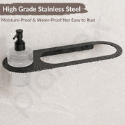 Plantex Stainless Steel Napkin Ring with Soap Dispenser for Bathroom/Bathroom Towel Hanger for Wall/Towel Ring Bathroom Accessories - Pack of 1 (Black)