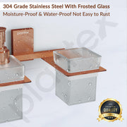 Plantex 304 Grade Stainless Steel Glass Liquid Dispenser with Tumbler Holder/Toothbrush Holder/Shampoo Dispenser for Washbasin/Kitchen/Bathroom Accessories - Pack of 1 (Crystal, PVD Rose Gold)