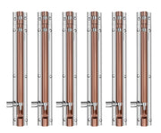 Plantex Heavy Duty 8-inch Joint-Less Tower Bolt for Wooden and PVC Doors for Home Main Door/Bathroom/Windows/Wardrobe - Pack of 6 (703, Rose Gold and Chrome)