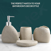 Plantex Polyresin  Bathroom Accessories Set Soap Dispenser/Toothbrush Holder/Tumbler Holder/Soap Dish - 4 Piece(906)