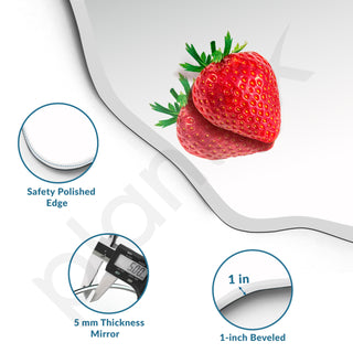 Plantex Frameless Oval Mirror for Wall/Mirror with Beveled Smooth Edges/Mirror for Bathroom/Dressing Room/Living Room/Bedroom/Entryway - (15 X 18 Inch)