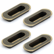 Plantex Sliding Door Handle/Concealed Handle for Sliding Door/96mm Concealed Handle for Wardrobe/Kitchen Cabinet - Pack of 4 (Brass Antique)