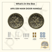 Plantex Heavy Duty Aluminum 5-inch Round Shape Door Handle for Main Door and Pull-Push Handle for Wooden and Glass Door for Home/Hotel/Office - Pack of 1(Brass Antique)