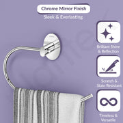 Plantex 304 Grade Stainless Steel Compact Napkin Holder for Wash Basin/Hand Towel Hanger/Holder for Bathroom Accessories - Olive (Chrome)