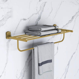 Plantex 304 Grade Stainless Steel 24 inch Towel Rack/Towel Stand/Towel Bar/Towel Hanger for Bathroom/Bathroom Accessories - Parv (Brass Antique)