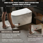 Plantex Smart Toilet Commode One Click Foot Touch with 18 Months Warranty/Heated Seat/Auto Lid Open & Close with Auto Flush/Water-Saving Technology- S-Trap (White)
