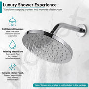 Plantex ABS Round Head Shower/10 Inch Overhead Rain Shower for Bathroom/Shower for Home/Hotel/Adjustable Shower Head for Bathroom - Pack of 1 (Chrome, D609)