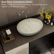 Plantex Table Top Wash Basin for Bathroom/Designer Ceramic Basin/Countertop Vessel Sink Basin/Wash Basin Over Counter for Home/Office (Beige - 20.5 x 15.5 x 5 Inch)