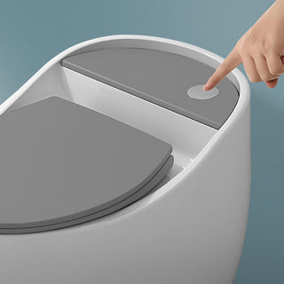 Plantex Platinum Ceramic Rimless One Piece Western Toilet/Commode for Toilet/Commode With Soft Close Toilet Seat - S Trap Outlet (White & Grey)