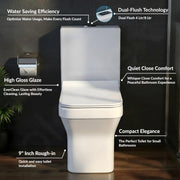 Plantex Platinum Ceramic Commode/S Trap One Piece Western Toilet/Rim Washdown Flush Commode with Soft Close Toilet Seat Cover (White)