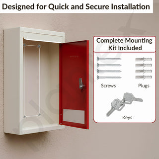 Plantex All in 1 Multipurpose Big Size Letter/Complaint/Suggestion/Donation Box With Lock - Table Top or Wall Mount (Red & Ivory)