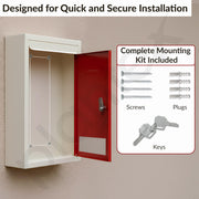 Plantex All in 1 Multipurpose Big Size Letter/Complaint/Suggestion/Donation Box With Lock - Table Top or Wall Mount (Red & Ivory)
