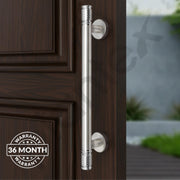 Plantex Main Door Handle/Pull & Push Handles for All Doors of House, Office, Hotels/300mm Wooden & Glass Door Handle - Pack of 1 (Satin Steel & Chrome)