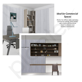 Plantex Wall Panel/PVC Louver Panel for Wall with Size - 12 Inch x 10 Ft/Durable, Lightweight, and Stylish Panels for Office/Hotel/Ideal for Walls & Ceilings - Pack of 1 (White and Black, 5030)