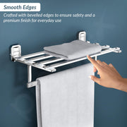 Plantex 304 Grade Stainless Steel Towel Rack for Bathroom/Towel Holder/Towel Stand/Towel Bar for Bathroom Accessories - Cute (18 Inch-Chrome)