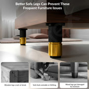 Plantex 3 Inch Sofa Leg for Bed Furniture/Aluminium Sofa Leg for Table/Support Legs/Furniture Leg - Pair of 2 (4 Piece) (DTS-77, Black & Gold)
