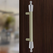 Plantex Heavy Duty Main Door Handle/14 inches Door Handles for Main Door/Pull Push Handle for Wooden & Glass Door Handle - Pack of 1 (Satin White & Chrome) - 3 Years Warranty