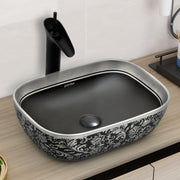 Plantex Wash Basin for Bathroom/Ceramic Table Top Washbasin/Countertop Vessel Sink Basin - Indo-European Collection (EQTT-521,18 x13x 5 Inch)