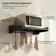 Plantex Oven Stand for Kitchen/GI Steel Oven Stand/Wall Mounted Oven Organizer for Home/Kitchen - Pack of 1 (Black)