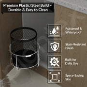 Plantex High Grade Stainless Steel Open-Top Bin Holder/Dust Bin Holder/Modular Kitchen Fixture (Dia 10 Inches-Sliver)