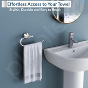 Plantex 304 Grade Stainless Steel Washbasin Towel Holder/Hand Towel Hanger/Napkin Ring for Kitchen/Bathroom Accessories (Chrome ) Niko