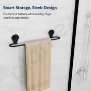 Plantex 24 Inch Self-Adhesive Stainless Steel Towel Hanger/Bathroom Towel Holder for Wall Without Drill/Towel Hanger Stand/Bathroom Accessories - (Royal, Black)