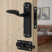Plantex Heavy Duty Door Lock Ã¢â‚¬â€œ Bathroom Door Lock/Mortise 8inch Keyless Plate Handle Set for Home/Bathroom/Store Room/Balcony/Office with Baby Latch (8134-DC-Black & Z-Black)