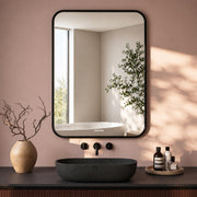 Plantex Aluminium Frame Mirror for Wall/Rectangle Wall Mount Mirror for Bedroom/Dressing Room/Living Room/Entryway - (18x24 Inch-Black)