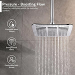 Plantex ABS Shower Head for Bathroom/12x8 inch Head for bathroom/Rain Showers Head for bathroom/Pressurized Showers Head – (Chrome, D399)