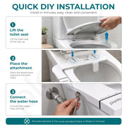 Plantex Bidet Seat Attachment for Western Toilet/Dual Nozzle Toilet Bidet Sprayer/Front & Rear Wash/Adjustable Water Pressure/Non-Electric Hygienic Toilet Attachment - White
